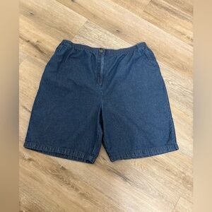 Blair Women’s Blue  Pull-On Denim Shorts Elastic Waist Size 22W